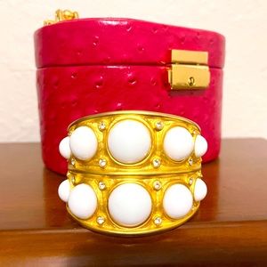 Kenneth Jay Lane Bracelet | Color: Gold/White